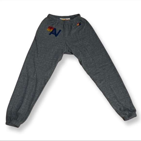 SALE NWOT Aviator Nation Logo Crew Sweatshirt & Sweatpants in Heather Grey SET - Picture 5 of 5